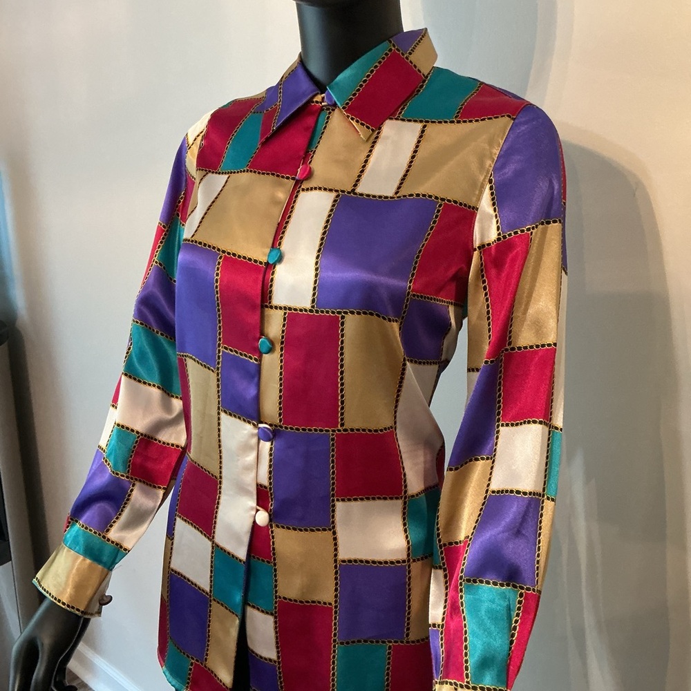Colorful Patchwork Women's Blouse